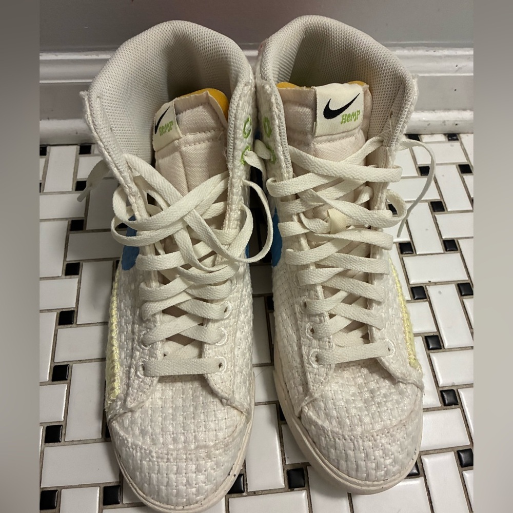 Nike Woven High-Tops with Yellow and Blue Accents